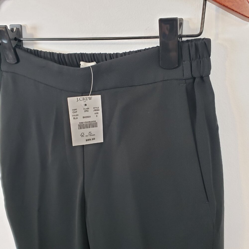 NEW ~ J Crew Dress Pants Womens 0 Black Tapered Business Wardrobe Pockets /A143 - Picture 2 of 9